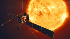 ESA’s Solar Orbiter space probe is taking images of the Sun from closer than any spacecraft before and being the first to look at its polar regions.